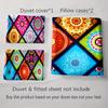 Colorful Geometric Mandalas Bedding Duvet Cover Sets Duvet Covers Pillowcases Gifts (1 * Duvet Cover 2 * Pillowcases, Without Duvet Insert)