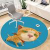 1PC Cat Dog Office Round Area Rug, Indoor Mat Suitable ForOffice, Under Office Chairs Bedroom Living Room Home Decor, Room Deco,  F160