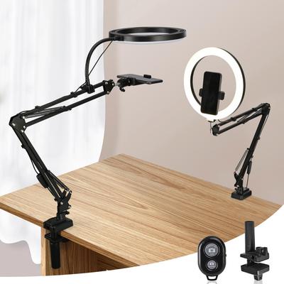 LED Phone Live Streaming Fill Light with Flexible Robotic Arm Phone Holder Fixed Shooting Recording Live Streaming Selfie Stick
