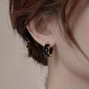 Princess Cut Crystal Stone Hoop Earrings Female Fashion Gold Color Accessories for Daily Wear Stylish Circle Loop Jewelry
