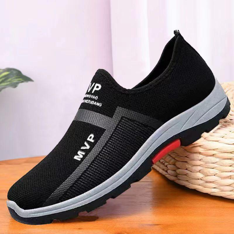 

Мужская обувь Летние сетчатые легкие кроссовки Мужская мода Повседневная обувь для ходьбы Дышащие слипоны Мужские мокасины Zapatillas Hombre 44 чёрный