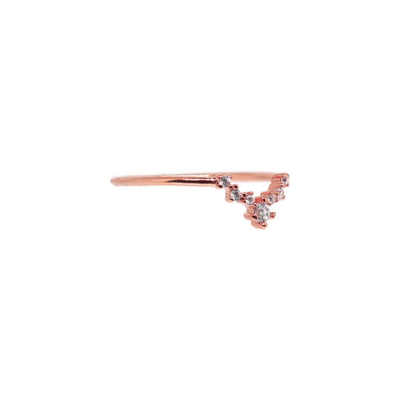 Shertz Crown Cubic Point Slim Ring (14k)