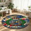 Royal Engineers A.F.C Printed Round Crystal Velvet Rug Soft Non Slip Floor Carpet For Bedroom Holiday Gift