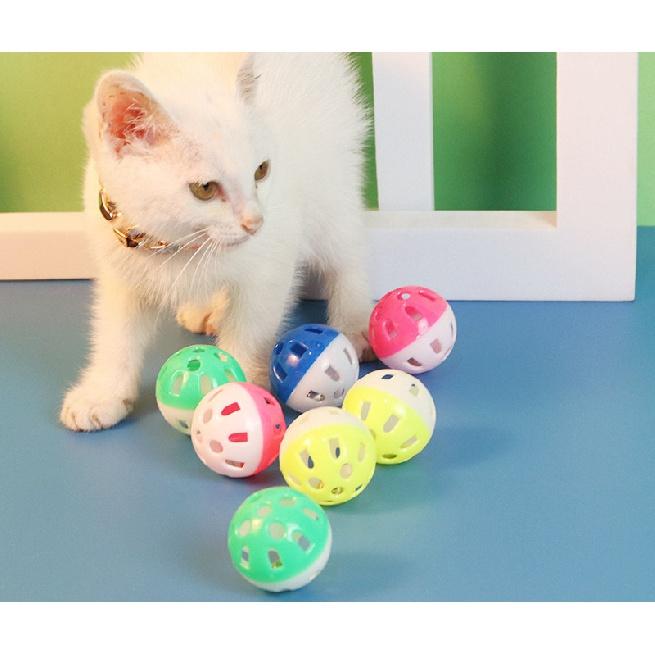 

100pcs Cat Toy Ball Hollow Sound Bell Ball Cat Teaser Toy
