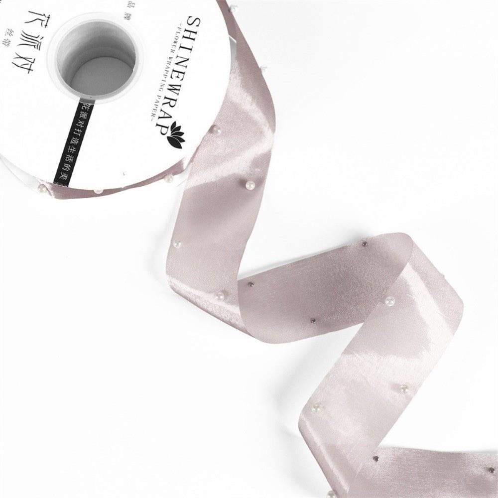 1 Roll Wrapping Ribbon Pearl Satin Fabric Ribbon Decorative Satin Ribbon Wedding Decoration
