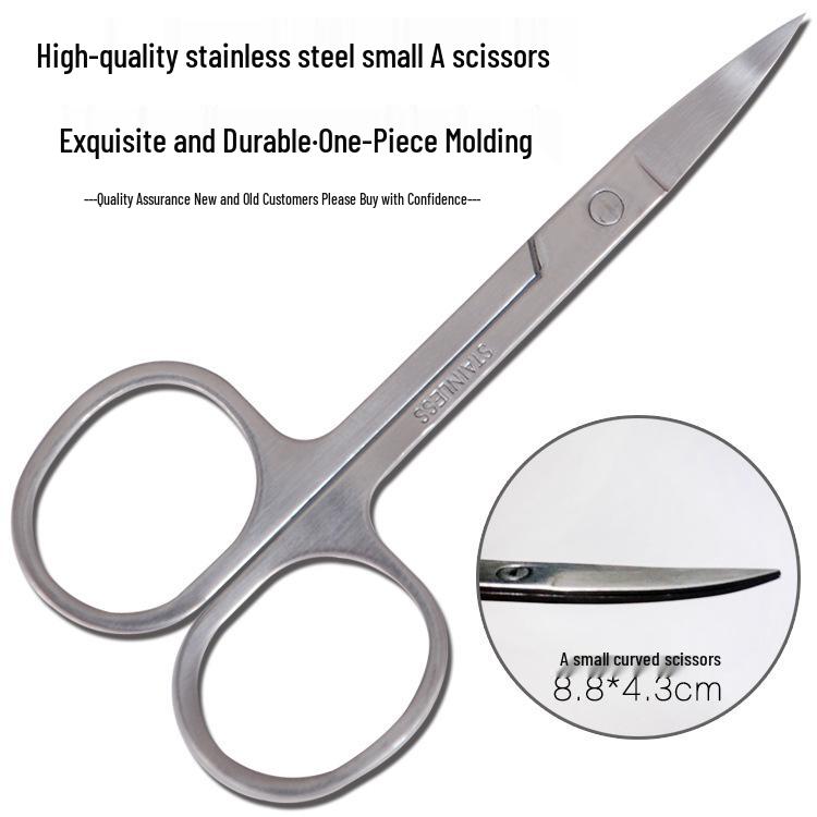 Stainless Steel Curved Eyebrow Scissors for Precise Trimming and Eyelid Tape Application