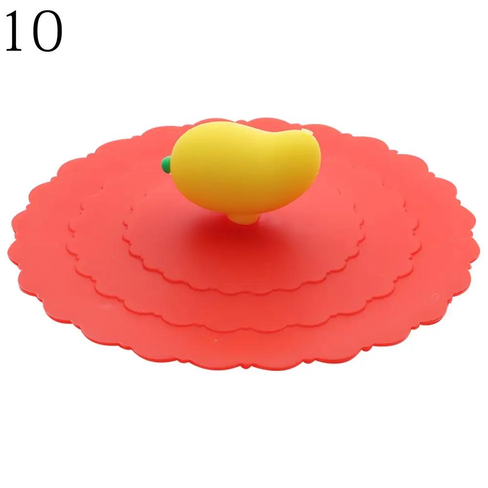 10cm Cartoon Cute Silicone Cup Cover Heat-resistant Leak Proof Sealed Lids Cap Reusable Dustproof Cup Cover Cup Accessories