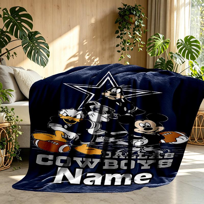 Custom Name Personalized Dallas Cowboys Print Blanket, Home Decor, Bedroom, Sofa, Camping, Couch, Gifts for Birthday ChristmasEnthusiasts