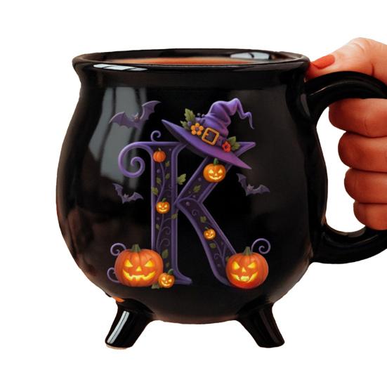 Yousheng 12oz Witch Cauldron Mug Personalized Halloween Coffee Mug Ceramic Witches Brew Tea Cup Halloween Birthday Gift for Women Besties Family