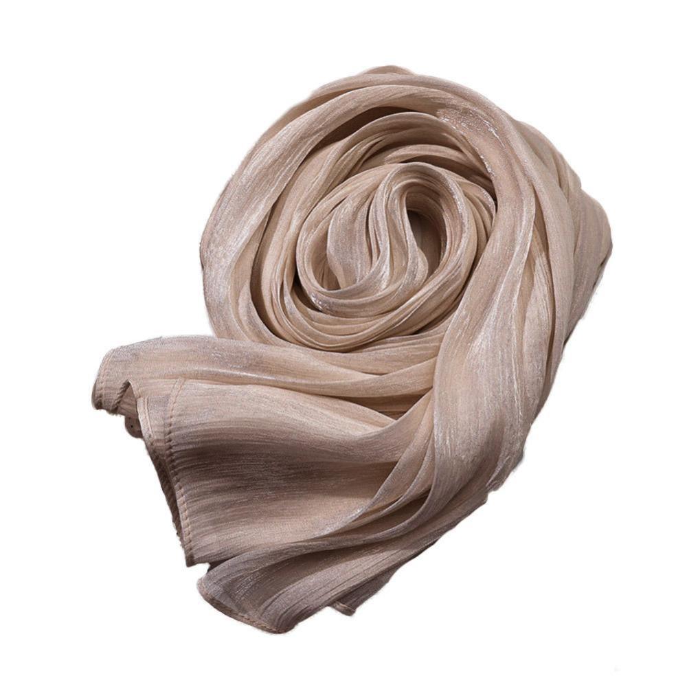 Thin Shawls Solid-color Imitated Silk Scarves Breathable Headscarves  Island Wear 1