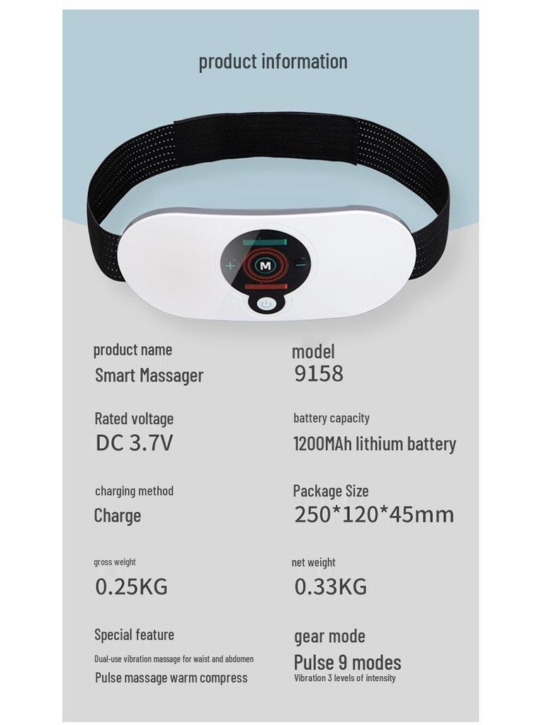 Smart Pulse Heated Abdominal Massage Waistband for Home Use
