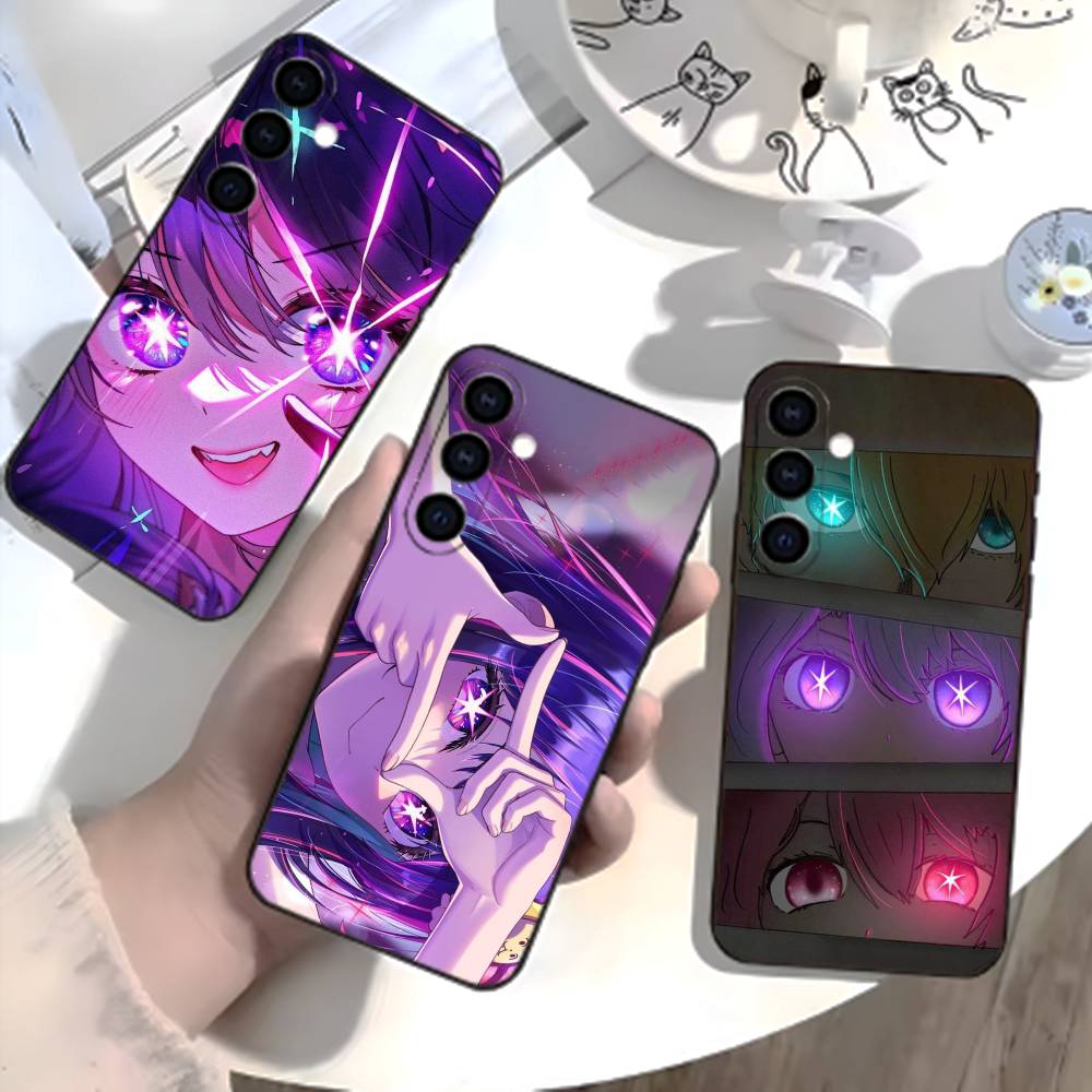 Oshi No Ko A-Anime Cute Phone Case For Samsung Galaxy A73,21,22,32,71,53,52,51,80,5G Soft Black Cover