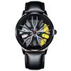 Watch Men'S Fashion Sports Personality Racing Wheel Black Steel Belt Quartz Watch Men'S