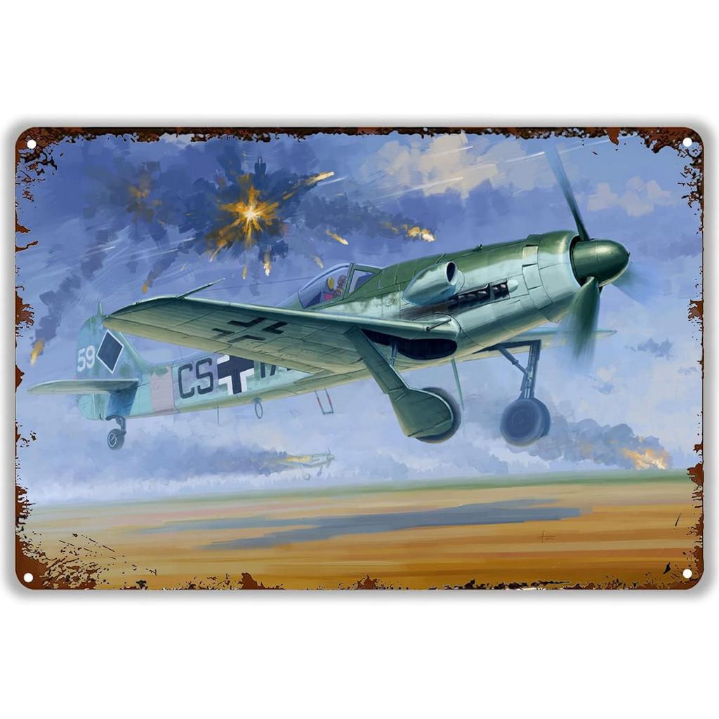 Vintage Fight Plane Metal Tin Signs Plaque Plate Retro Wall Art Posters for Man Cave Bar Pub Clubs Cafe Iron Painting Decoration