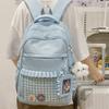 Girls Plaid Backpack Junior High School Student Schoolbag Children Large Capacity Backpack