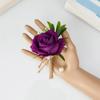 6Pcs Wrist Rose Corsages for Wedding Ceremony Anniversary Proms Party, Rose Boutonniere for Bride and Proms Party Suits