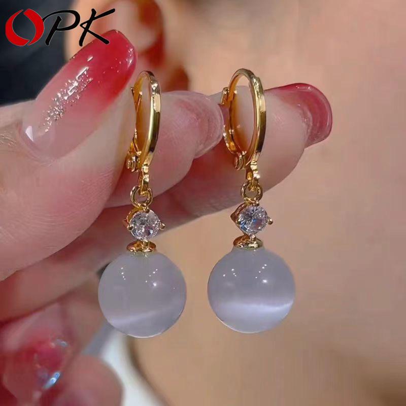 Elegantes Brincos de Orelha Olho de Gato: Brincos Pendentes da Moda para Mulheres