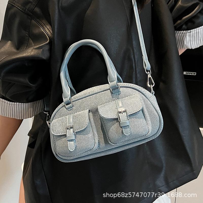 Niche Retro Pillow Bag Bag Women's 2025 New Boston Bag Commuter Bowling Bag Tote Shoulder Bag