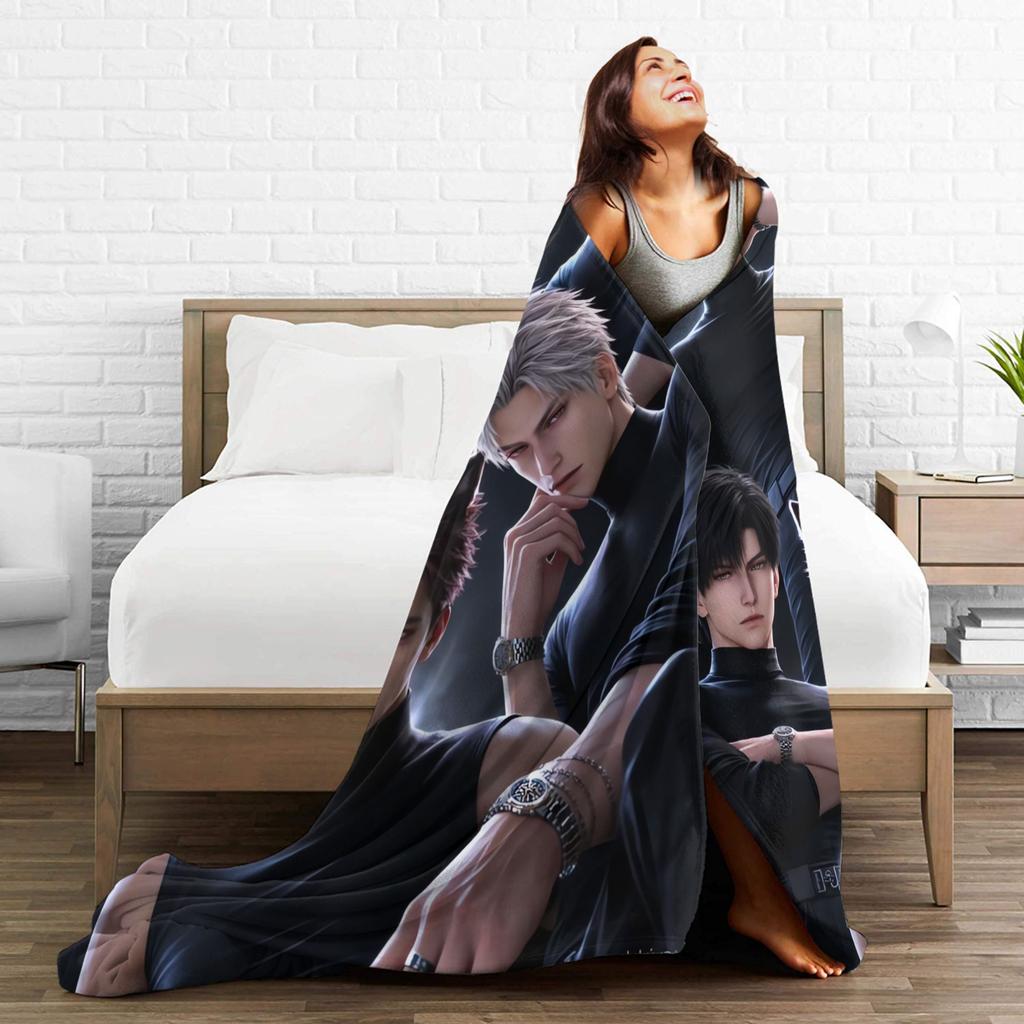 COOL V-Valko L-Love and Deepspace Soft Blankets Travel Office Plush Throw Blanket Couch Chair Flannel Bedspread Sofa Bed Cover