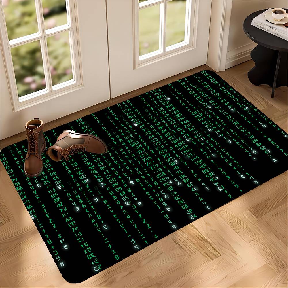 Binary Code The Matrix Program Chart Game Film Kitchen Mat Kids Room Bedroom Decoration Balcony Doormat Living Room Alfombra