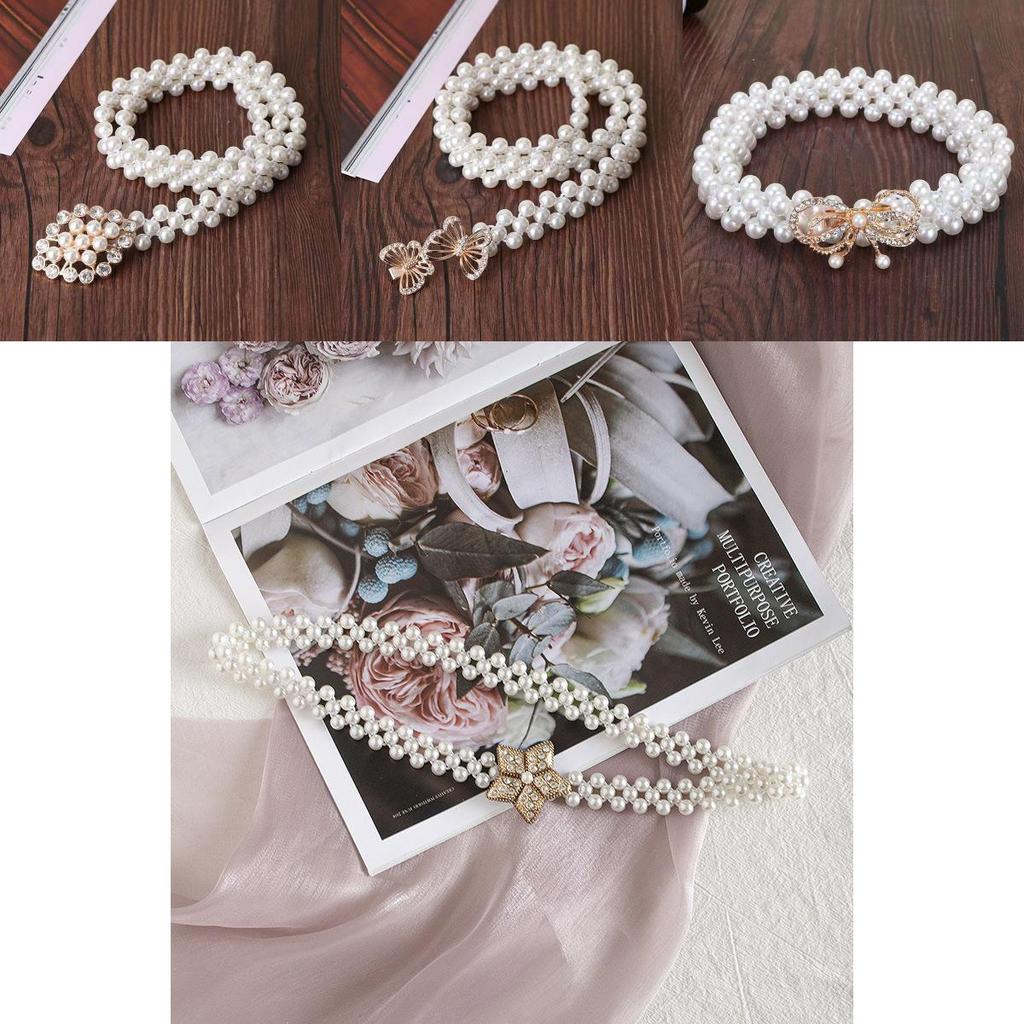 Elegant Pearl Waist Chain For Women With Adjustable Elastic Belt For Summer Fashion Accessory