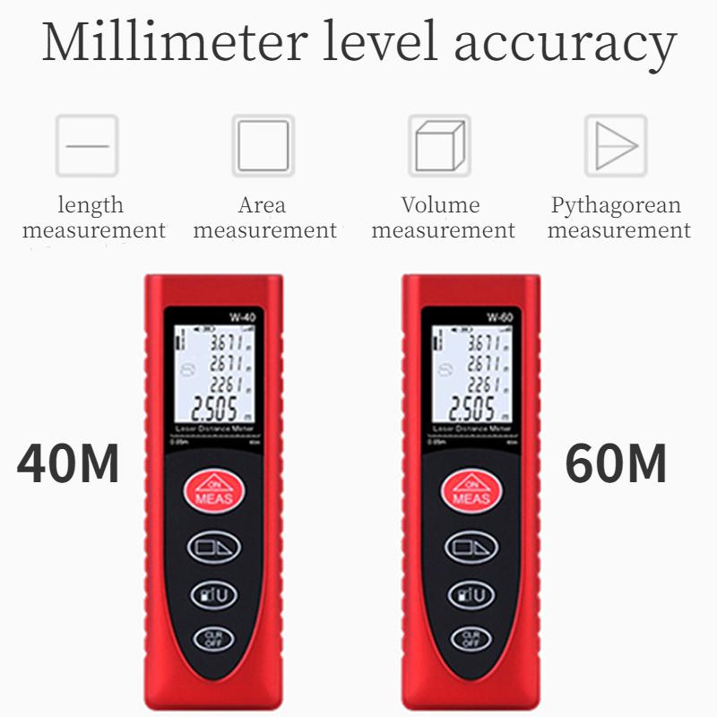 40/60m Laser Distance Meter Electronic Rangefinder Laser Digital Tape Angle Laser Range Finder Measuring Construction Tool