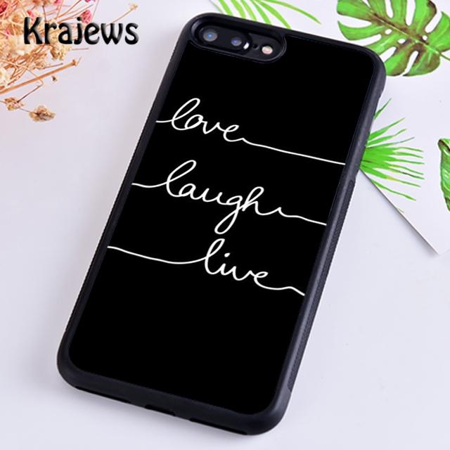 Krajews Live Laugh Love Quotes Phone Case Cover For iPhone 17 Air 16 15 14 plus 11 12 13 pro max coque Fundas
