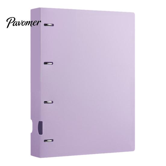 Notebook Production Folder 4-Hole Document Folder/A4 File Bag, Durable PP Portable Storage Compact Binder Folder, Macaron Colors Lightweight Organizer