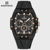 Men Watches Multifunctional Chronograph Wristwatches Luminous Hands Waterproof Silicone Strap Watch Square Dial