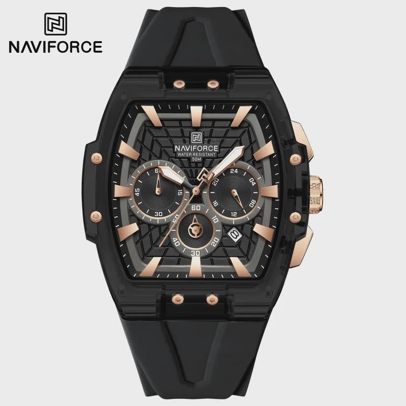 Men Watches Multifunctional Chronograph Wristwatches Luminous Hands Waterproof Silicone Strap Watch Square Dial