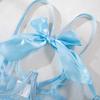 Satin Bowknot Hollow Perspective Women's Sexy Lingerie Set