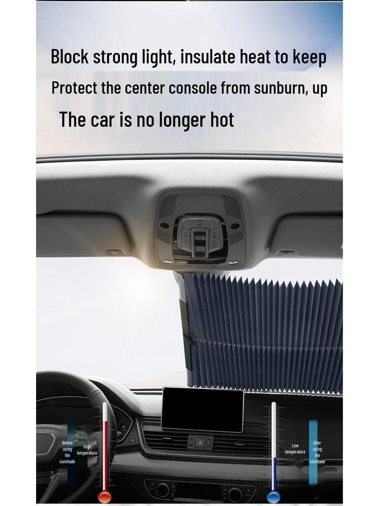 Retractable Car Windshield Sunshade Visor - Heat Insulation & UV Protection