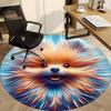 1pc Pomeranian Art Carpet for Office Non-Slip, Round Carpet, Soft & Comfortable, Carpet for Office, Lightweight Round Floor Mat