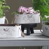 Vintage Style Iron Flower Bucket Distressed Finish Wear-resistant Metal Flower Pot Double Handle Decorative Pot Flower Vase