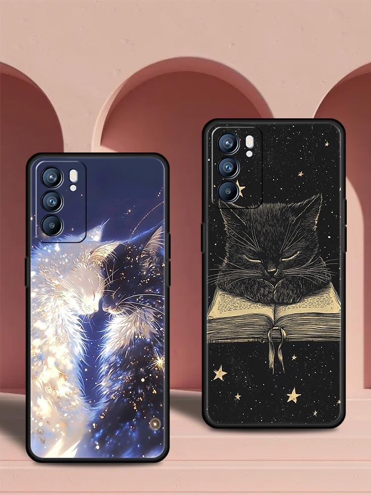 Cartoon Kunst Telefoonhoesje Voor Oppo Reno 13 12 11 10 7 F Find X5 X6 A98 A80 A79 A78 A57 A54 A31 A17 Pro 5G Zachte TPU Cover Fundas Tas