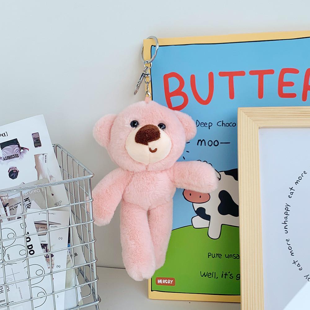 Adorable Plush Bear Keychain Soft Stuffed Animal Backpack Charm Toy For Kids And Adults
