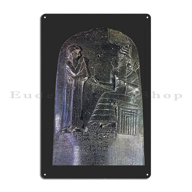 

Стела Кодекса Хаммурапи Металлическая Табличка Кинотеатр Стена Пещера Гараж На Заказ Мурал Жестяная Табличка Постер 20x30cm