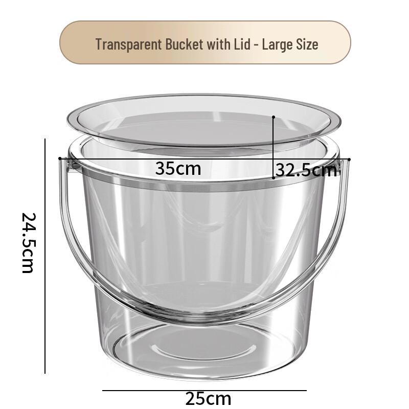 YiCang Large Thickened Transparent Fishing Bucket with Lid