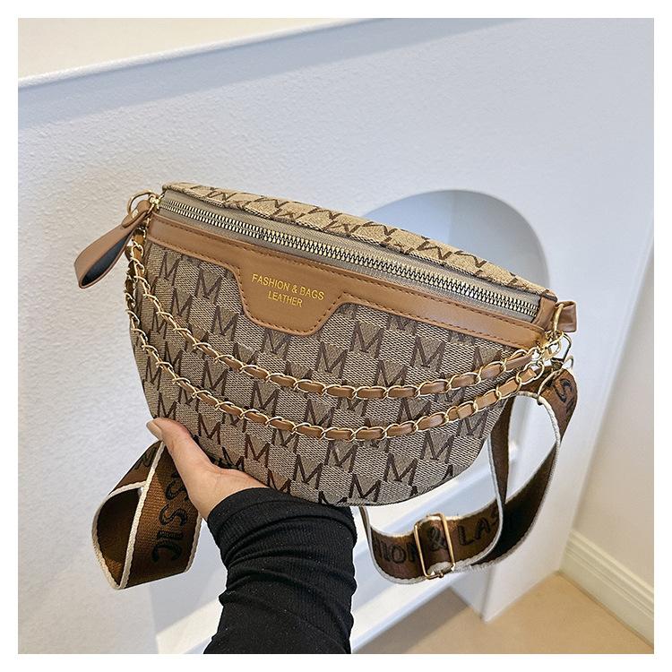 

Модная нагрудная сумка 2025 новая трендовая женская плечевая кроссбоди зимняя повседневная универсальная маленькая поясная сумка 24*15*8 коричневый