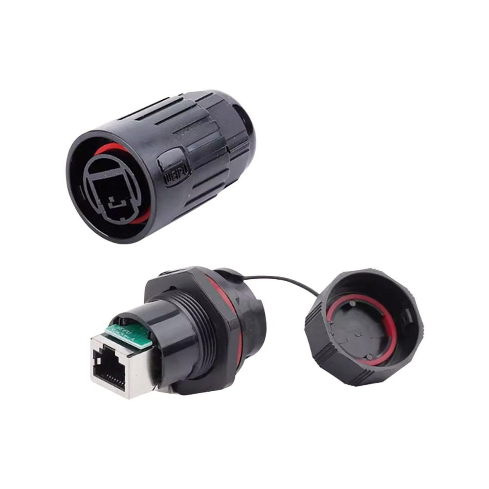 IP67 Waterproof RJ45 Connector Shielded CAT6 Network Adapter Dual Head Dust Cap Ethernet LAN Cable Coupler LAN Cable Connection