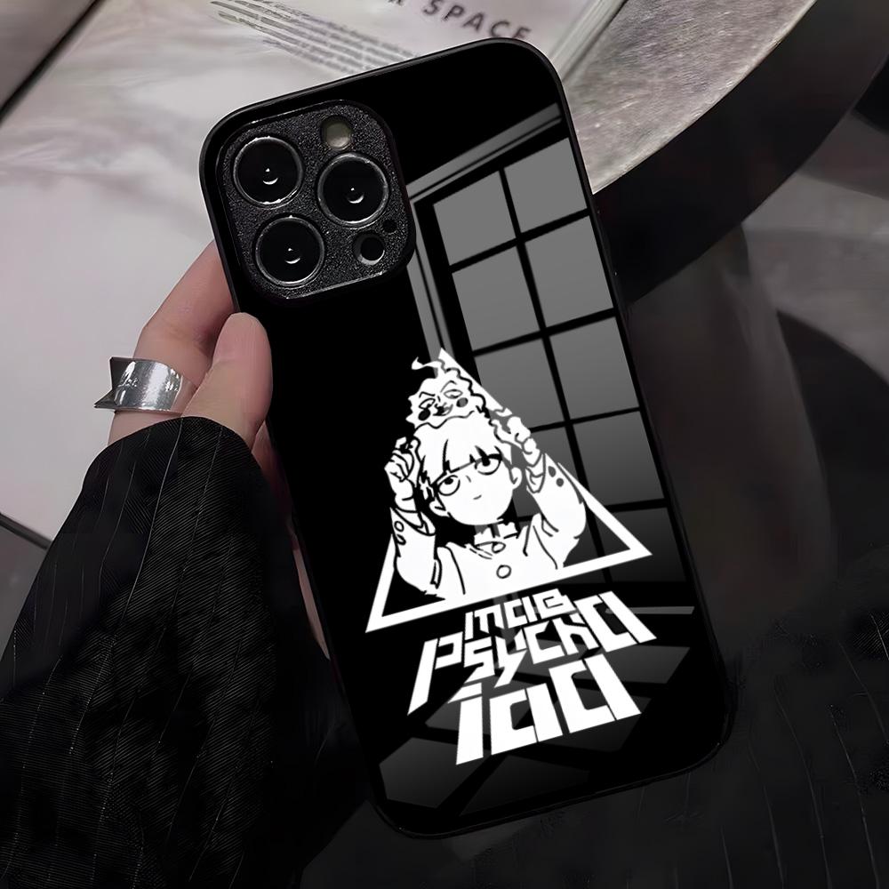 

Anime Psycho 100 Phone Case For IPhone 17 Pro Max 16 15 14 Pro Max 13 11 X Xs Xr 8 7Plus Glass Cover iPhone 16 Plus