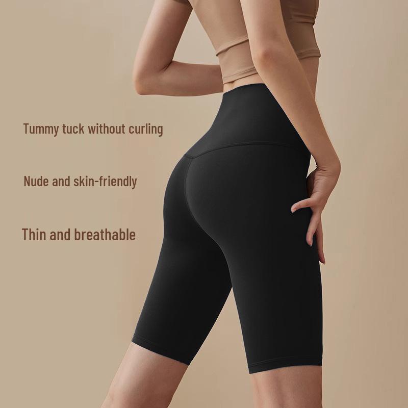 

Шорты для велоспорта и бега с высокой талией, контролем живота, быстросохнущие, для лета, йоги и фитнеса M