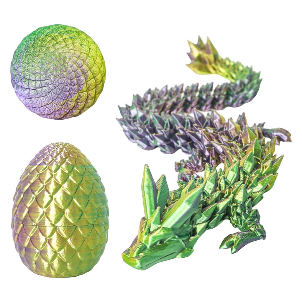3D Printed Egg and Figure Set - Colorful 13cm Egg with 30cm for Collectible Display