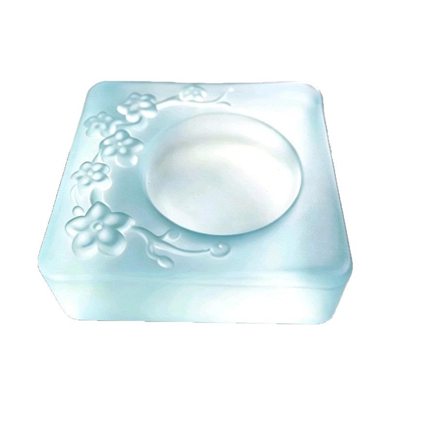 Elegant Glass Ink Dish Tray Multifunctional Chinese Calligraphy Brush Rest Paperweight