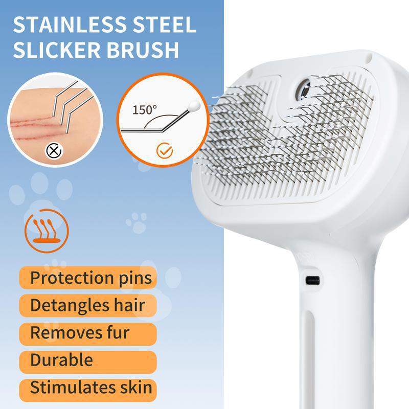 Dog Comb Pet Steam Massage Brush Round Head Teeth Spray Hair Removal for Cats Dogs Accessories