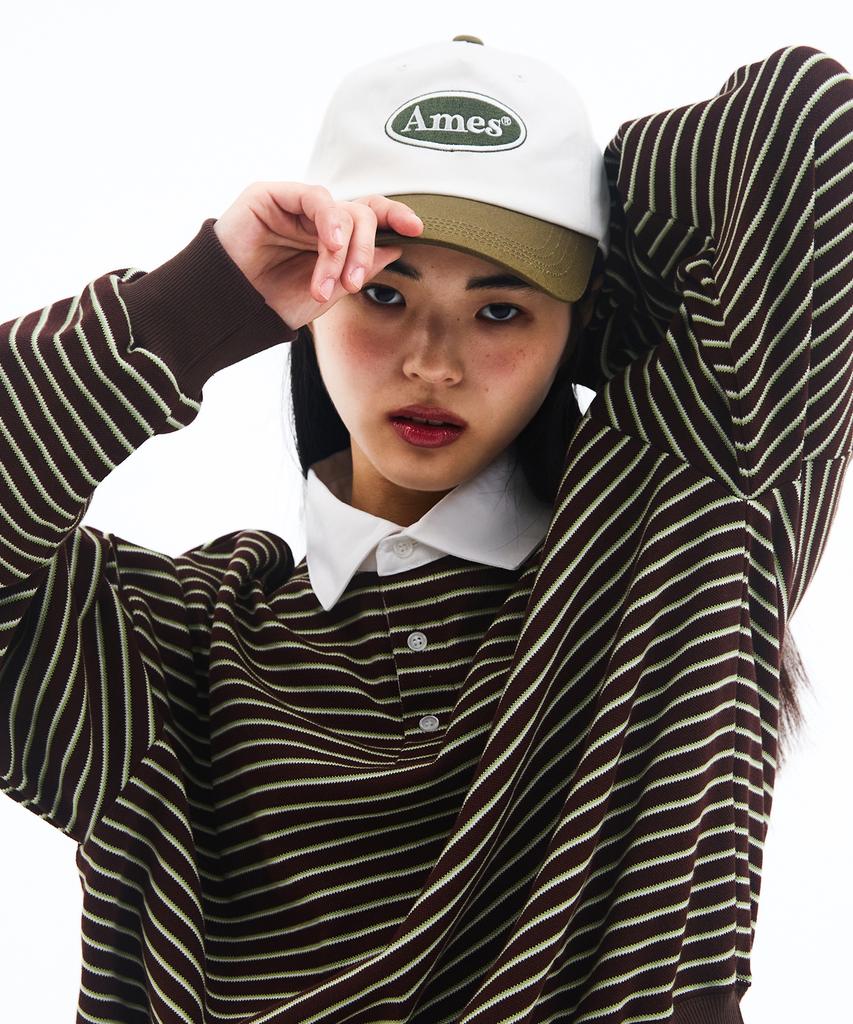 AMES-WORLDWIDE Symbol Logo Twotone Ball Cap Ivory