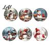 Holiday Table Decor 4/6Pcs Christmas Animal Wooden Coaster Festive Plaid Floral Round Drink Housewarming Gift Ideas Mats Decorations for Home Office