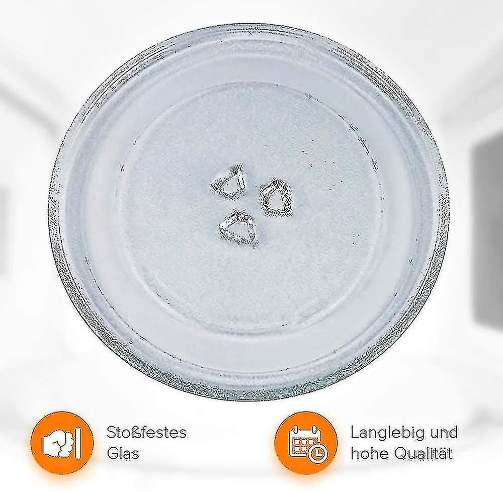 Universal Microwave Turntable Glass Plate with 3 Fixings, 245 Mm