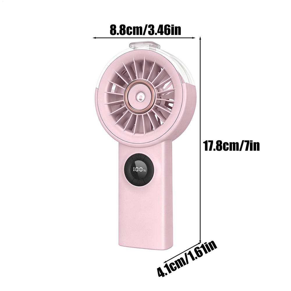 Portable Misting Fan 100-Speed Handheld Cooling Quiet Battery Powered Small Fan Rechargeable for Home Bedroom School Desk Summer