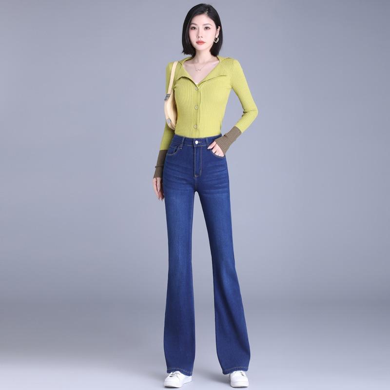 Micro-flared Stretch Jeans High-waisted Flared Slim Casual Pants for Women